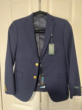 NWT 12R Lauren Ralph Lauren Navy Blazer with Gold Buttons